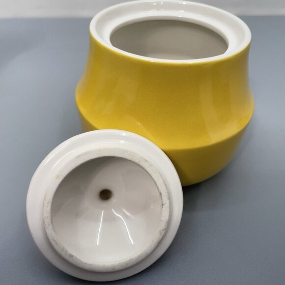 Vintage Mikasa Creamer Sugar Set Japan Cera-Stone Yellow White MCM D1350 - Picture 6 of 8